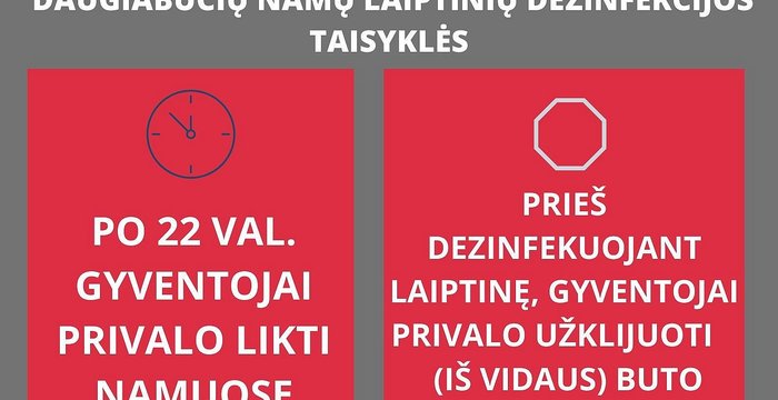 „Trakų paslaugos“ tęsia Lentvario daugiabučių laiptinių dezinfekavimą   