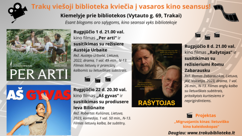 „Migruojantis kinas: lietuviško kino kaleidoskopas“ rugpjūtį kviečia į filmų peržiūras