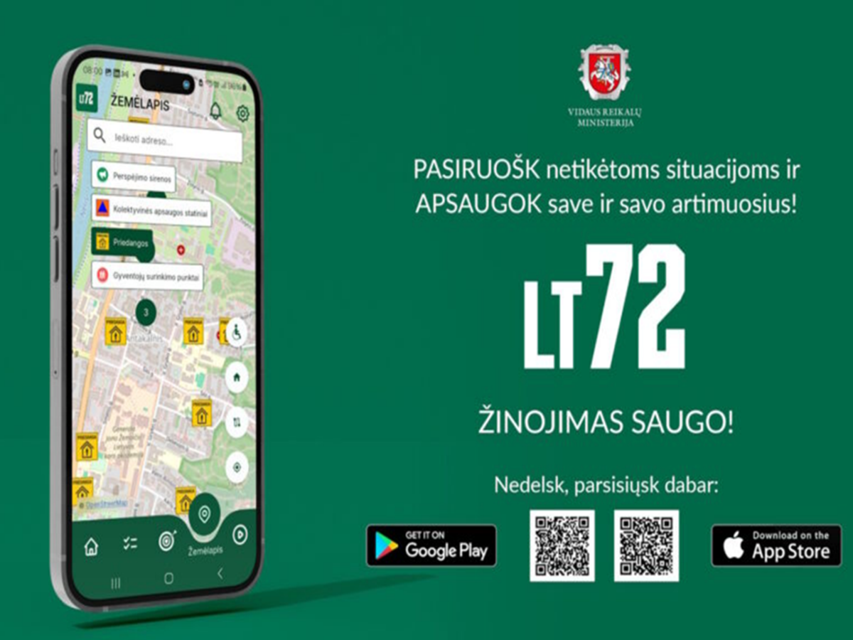 Mobili programėlė LT72 padės gyventojams geriau pasirengti ...
