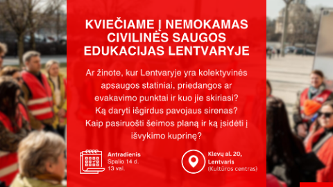 Kviečiame asmenis su negalia dalyvauti mokymuose, kaip elgtis ekstremalių situacijų metu