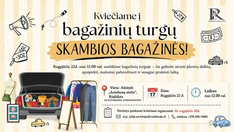 Rūdiškės kviečia į antrąjį bagažinių turgelį